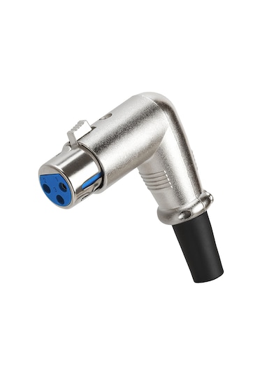 90 Derece 3 Pin XLR Dişi Lehim Tipi Ses Mikrofon Hoparlör Konnekt