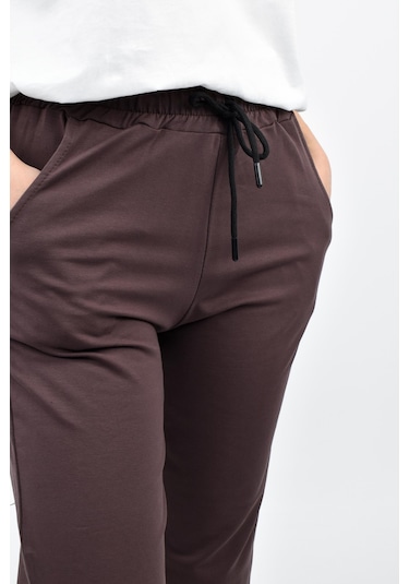 Cep Detaylı Jogger Eşofman Altı - Kahverengi Kahverengi