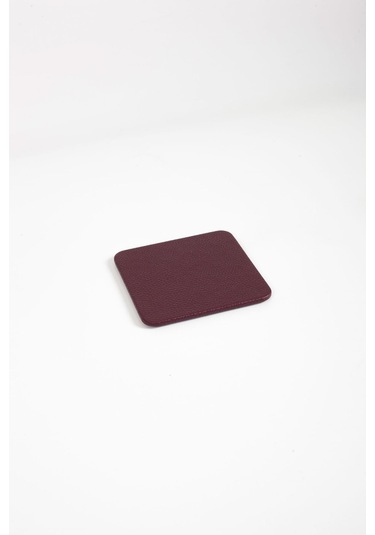 Turgut Office Deri Bardak Altlığı Bordo 1 Adet Bordo