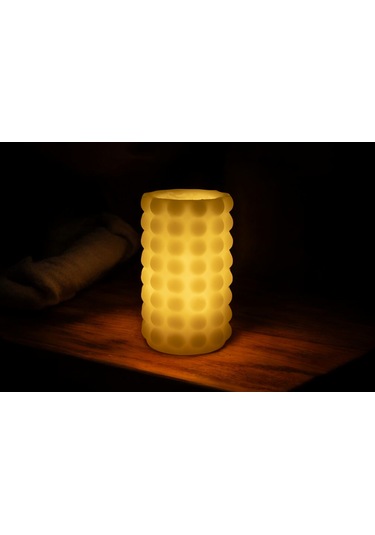 Fener Mum Bubble Krem Kavun Kokulu Dekoratif Mum