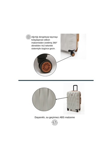Büyük Boy Valiz 4x2 Teker Vizon-taba 1167 Vizon - Taba