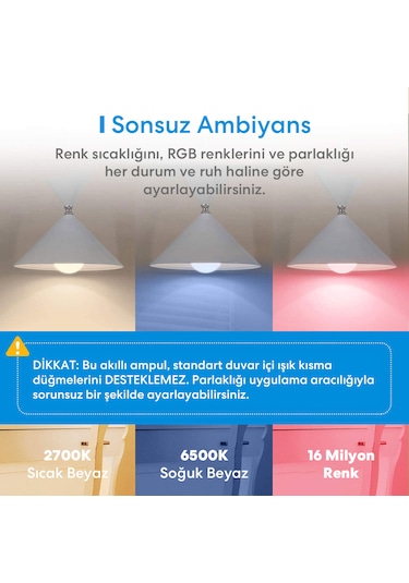 Meross Akıllı Rgb Ampül 810l/9w Msl120 Apple Home Destekli