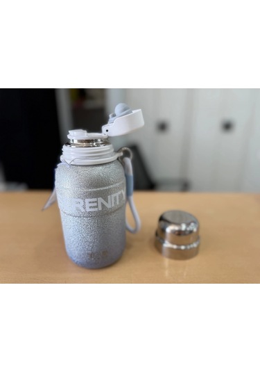 Paslanmaz Çelik Termos Su Şişesi 600ml Vakumlu Kapak Açık Mavi İthal Ürün Mavi