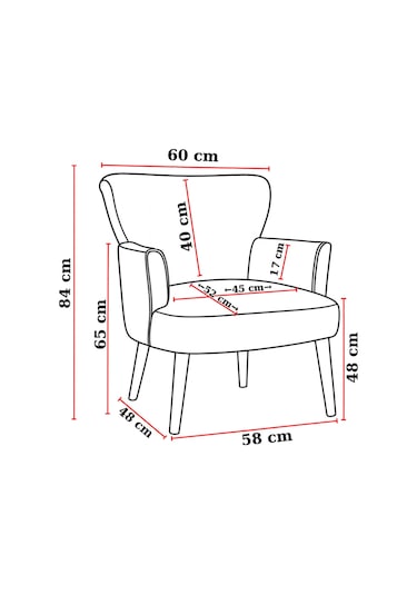 Roma Berjer + Puf Set - Welsoft Yumuşak Kumaş - Ahşap Ayak - Krem Krem