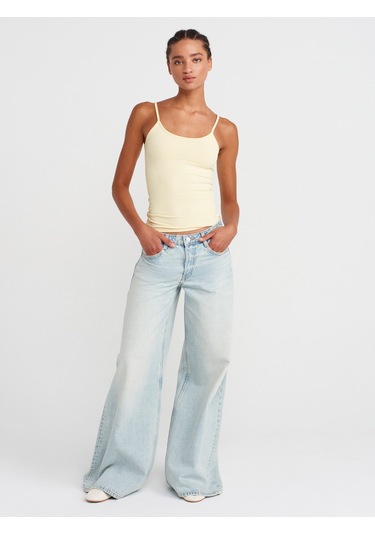 Dilvin 20901 İnce Askılı Poliamid Top-sarı Sarı