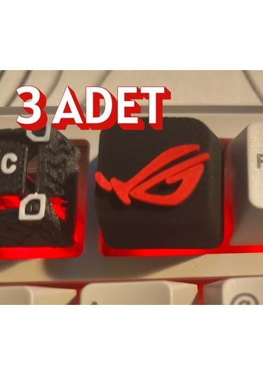 Rog Logolu Özel Keycap 3'lü Set Mekanik Klavye Tuş Takımı Asu