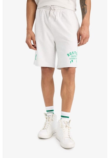 Defacto Defactofit Nba Boston Celtics Standart Fit Kısa Paça Şort E4861ax25augr519 Gri