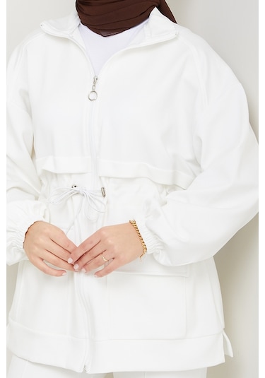 Kapak Cepli Oysho İkili Takım 1652 - Beyaz Beyaz