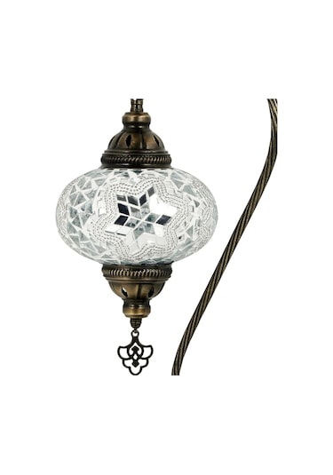 Mozaik Lamba Abajur Otantik Mozaik Gece Lambası Hediyelik Lamba Beyaz