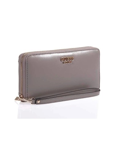 Guess Kadın Kahverengi Laurel Büyük Fermuarlı Cüzdan Kahverengi