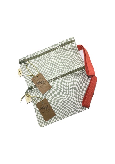 GURUYEMİŞ BOX "beehive" Illusion Mirror Consept Clutch El Çantası Yeşil - Beyaz