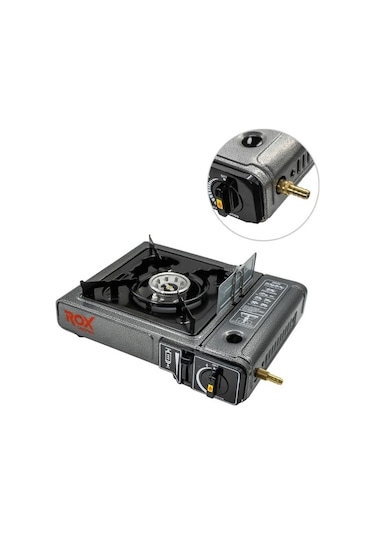 Rox 0103 Tekli Portatif Kamp Ocağı Kartuş Ve Ekstra Gaz Girişi -491 Çok Renkli