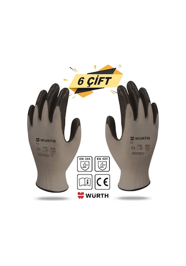 Würth Nitril Kaplama Sanayi Iş Usta Eldiveni Mekanikçi 9/L-10/Xl