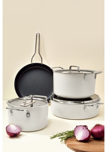 Fin 7 Parça Tencere Set Beyaz