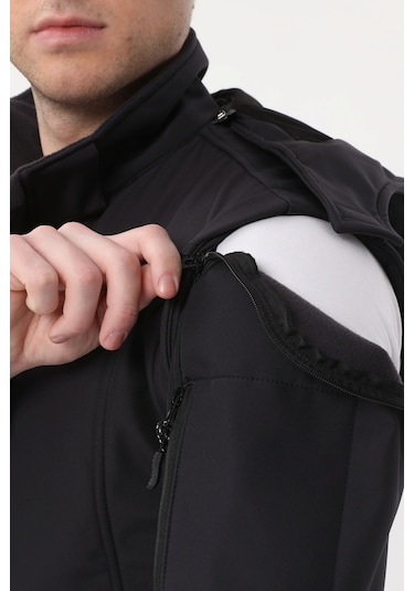Uniprom Taktikal Softshell Mont Kollar Ve Kapşon Çıkabilir Erkek Füme