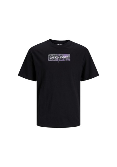 Jcoaop Prınt Tee Ss Crew Neck Black-black Siyah