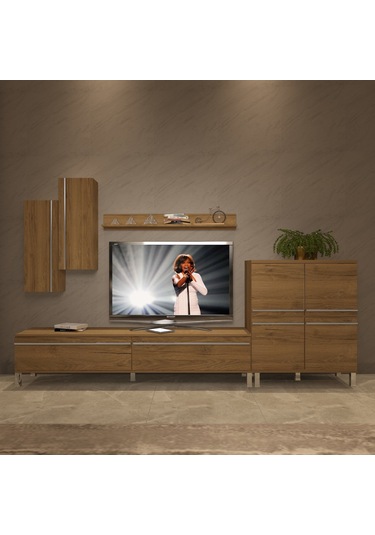 Decoraktiv Eko 6 Mdf Std Krom Ayaklı Tv Ünitesi Tv Sehpası Pera
