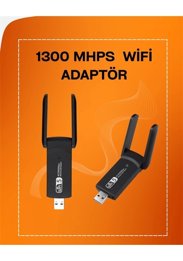Tak-çalıştır Özellikli Çift Bant Wifi Adaptör - 1200 Mbps