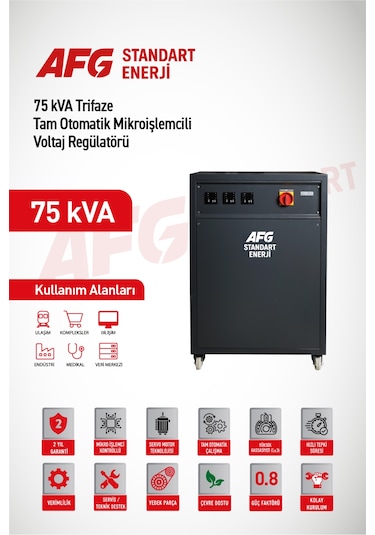 75 Kva Trifaze Tam Otomatik Mikroişlemcili Voltaj Regülatörü