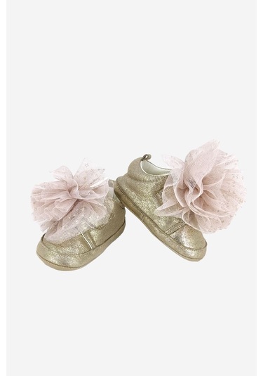 Funny Baby 7060 Tüllü Cırtlı Bebek Ayakkabı Altın