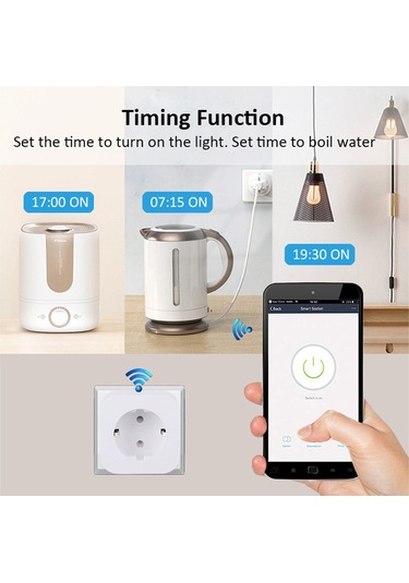 Konesam Tuya Wifi Akıllı Priz: Enerji Ölçerli, Uzaktan Kontrol, Avrupa Standart, 16a/20a