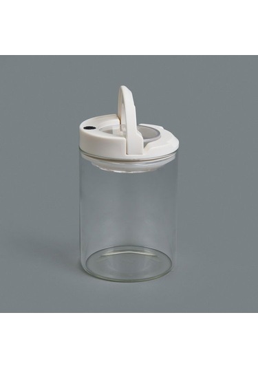 Tohana Vakumlu Cam Kavanoz - Şeffaf / Beyaz - 400 Ml Şeffaf / Beyaz