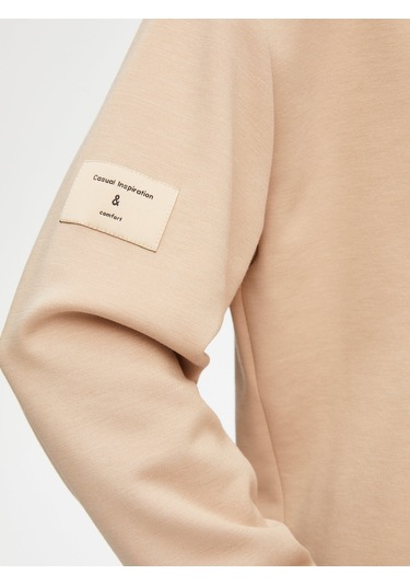 Kapüşonlu Modallı Sweatshirt 69508 U6950872 Taş