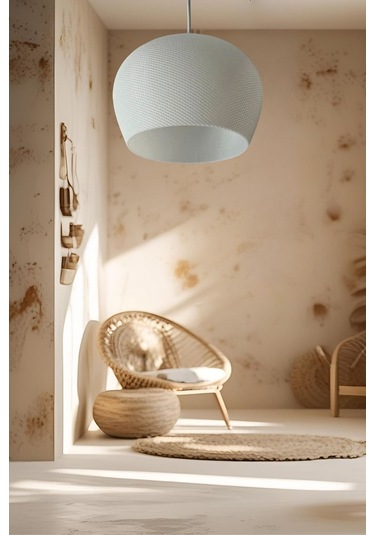 Rustik İskandinav Serisi Beton Görünümlü Tekli Avize Sarkıt Çevre Dostu Avize Salon Mutfak Çok Renkli