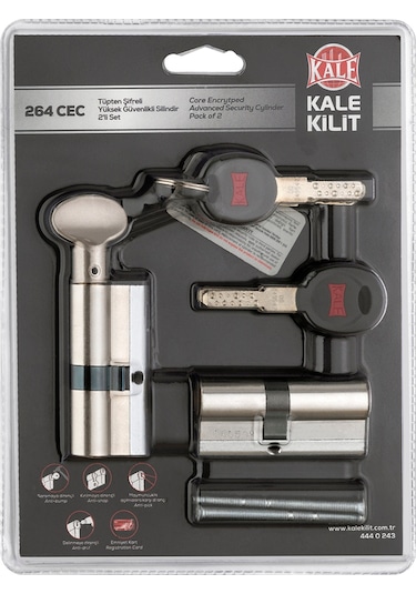 Kale 264 CEC Tüpten Şifreli Yüksek Güvenlikli Silindir 2'li Set