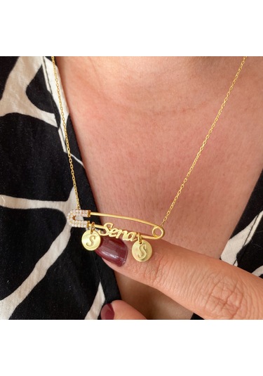 Simurg Jewellery Gümüş İsimli İğne Kolye