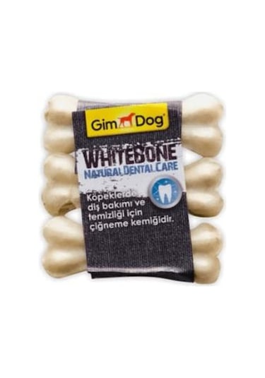 Gimdog Mordimi Beyaz Press Köpek Kemiği 9 Cm 3 Adet