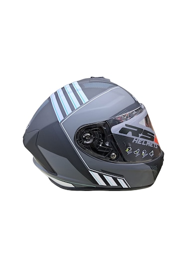 Rs2 Helmets Kapalı Motosiklet Kaskı Beyaz - Mat Siyah