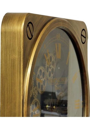 Kenpazar Saat Çarklı Kare Roma Rakamlı Duvar Saati Dekoratif Hediyelik çok Renkli