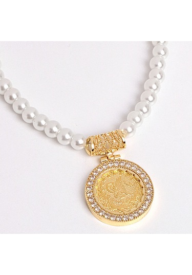 Tuğralı Incili Kolye