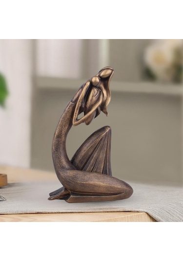 Suntek Reçine Anne Ve Çocuk Heykeli Ev Heykelcik Anne Holding