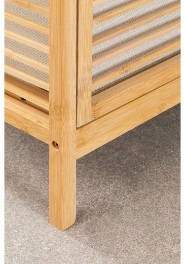 Digithome Bambu Xl Kirli Sepetli 3 Raflı Çok Amaçlı Banyo Düzenleyici Çamaşır Sepeti Organizer Db-0011 Ahşap