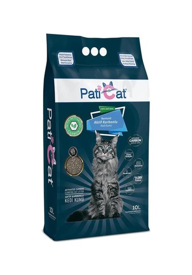 Paticat Aktif Karbonlu Topaklaşan Bentonit Kedi Kumu 10 L