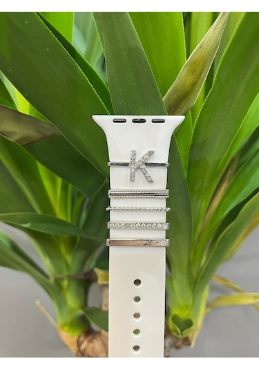 Apple Uyumlu Watch    Kordon Aksesuarı Charm Set K Harfi