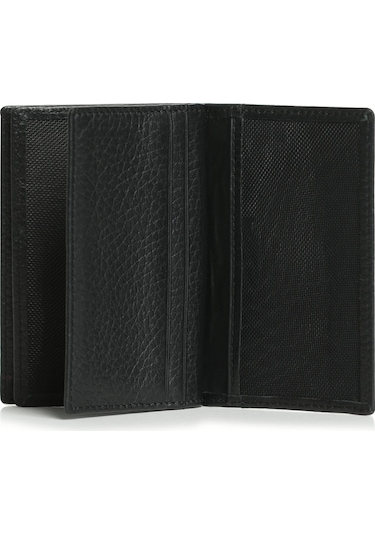 Lufian Cate Erkek Deri Kartlık Siyah Siyah 112240009100100 Siyah