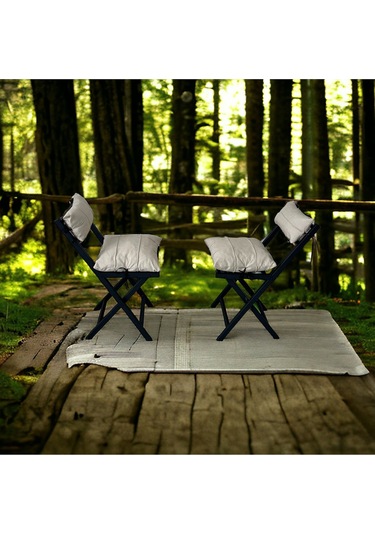 Modern Style Home Balkon Bahçe Mutfak 3'lü Bistro Set Katlanır 2 Sandalye 1 Masa Krem