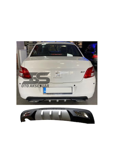 Peugeot 301 Difüzör Arka Tampon Eki 2 Egzoz Çıkışlı Gri