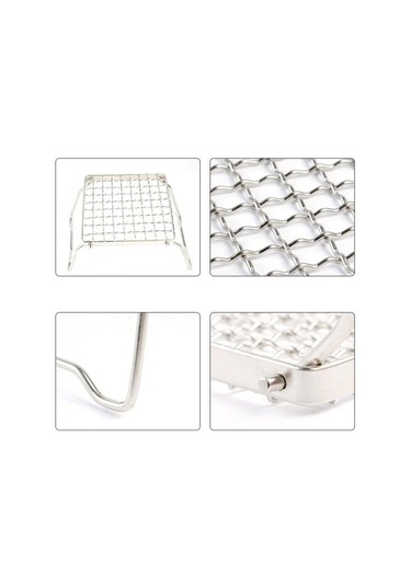 Gaz Sobası Standı Yüksek Stabilite Isıya Dayanıklı Paslanmaz Taşınabilir Katlanır Piknik Barbekü Izgara Izgara Kamp Malzemeleri Gümüş