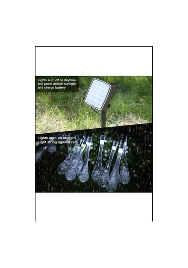 Beyaz Renk 5 Metre 1 Adet Solar Dış Mekan Işıkları Güneş Enerjili Led Işıkları Beyaz