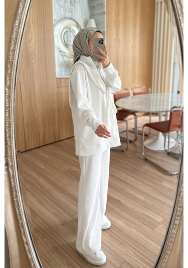 Omuz Atkılı 3'lü Takım - Beyaz Beyaz