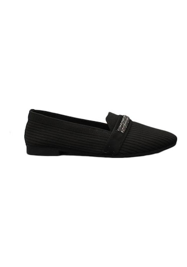 Mehmet Mete 9532 Fashion Taşlı Kadın Babet Sıyah