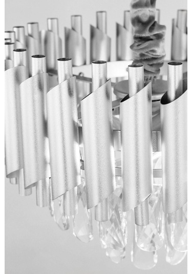 Palmira 55'lik Prizma Kesim Kristal Taşlı Lüks Avize - Gümüş-yaldız Gümüş-Yaldız