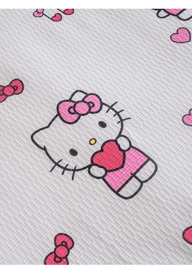 Pembe Hello Kitty Baskılı Tek Kişilik Kız Çocuk Pike Seti