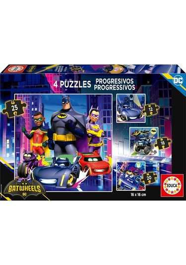 Educa 12+16+20+25 Parça Batwheels Kademeli Çocuk Puzzle/yapboz - 3-5 Yaş 1 Adet