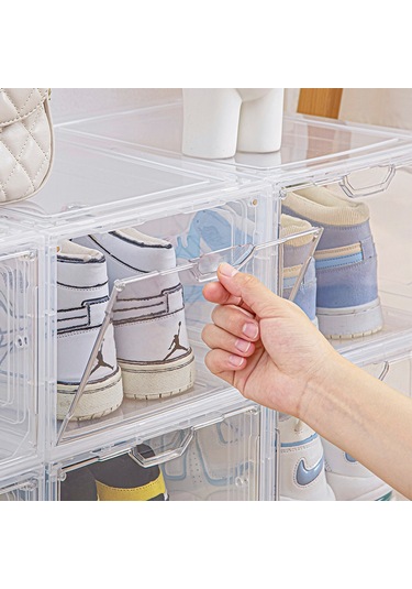 Yaklaşık 46 Numara Yüksek Bilekli Spor Ayakkabı Ayakkabı Kutusu, Şeffaf, Oksidasyon Önleyici, Plastik A