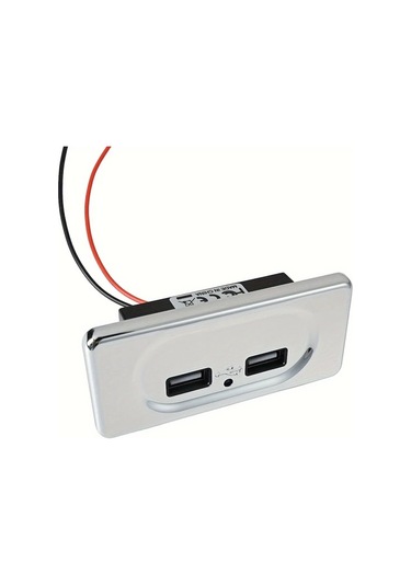 Xuweiwei Krom Çift Usb Portlu Hızlı Şarj 12v Priz Motor Araç Karavan İçin